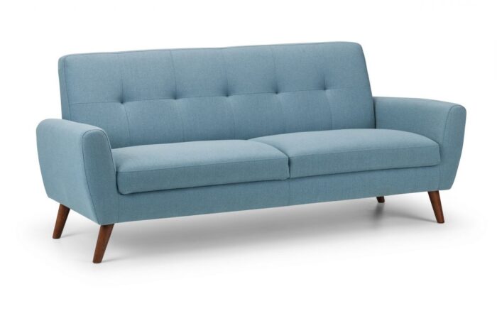 julian bowen Monza Retro 3 Seat Sofa Blue Linen Fabric-0