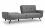 julian bowen Monza Retro 3/4 Seat Sofa Bed Grey Linen Fabric-0