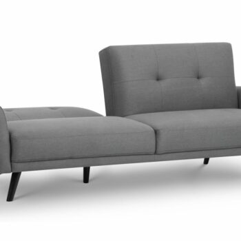 julian bowen Monza Retro 3/4 Seat Sofa Bed Grey Linen Fabric-0