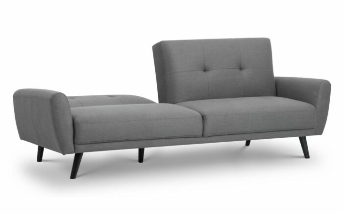 julian bowen Monza Retro 3/4 Seat Sofa Bed Grey Linen Fabric-0