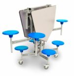 Spaceright 8 Seat Octagonal Mobile Folding Table Seating Unit-5559