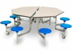 Spaceright 8 Seat Octagonal Mobile Folding Table Seating Unit-0