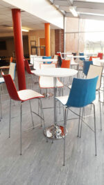 DAMS Pisa square poseur table with round chrome base-4940