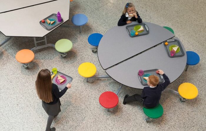 Spaceright 8 Seat Round Mobile Folding Table Seating Unit-5548