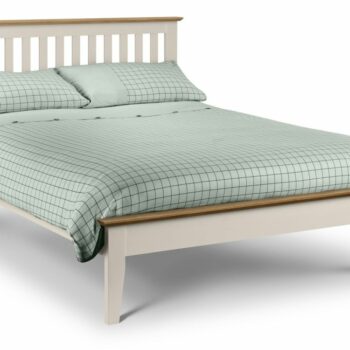 Julian Bowen Salerno wooden Shaker Bed two tone (ivory/soild oak)-0