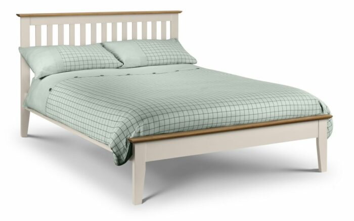 Julian Bowen Salerno wooden Shaker Bed two tone (ivory/soild oak)-0