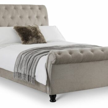 Julian Bowen fabic Ravello Deep Button Scroll Bed-mink chenille-0