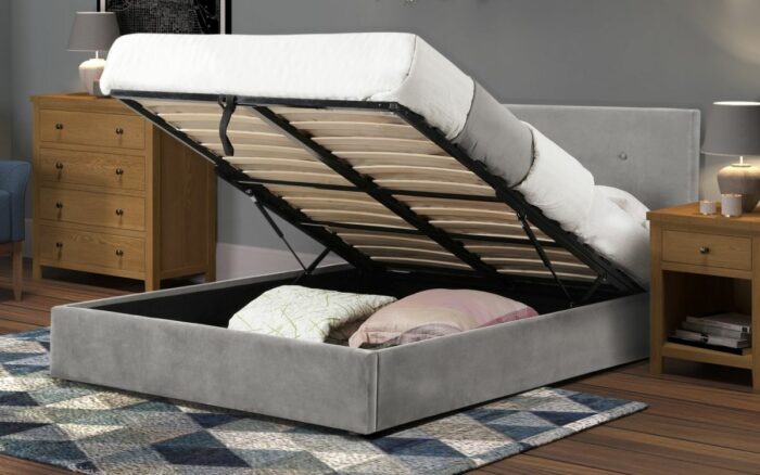 Julian Bowen fabic Shoreditch Lift-Up Storage Bed-slate velvet-6064