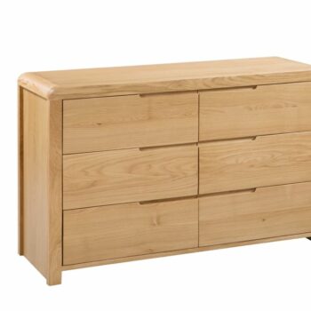Julian Bowen Curve oak 6 Drawer Wide Chest-0