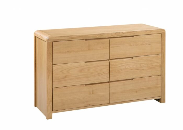 Julian Bowen Curve oak 6 Drawer Wide Chest-0