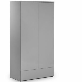 Julian Bowen Monaco 2 Door Combination Wardrobe - Grey High Gloss-0