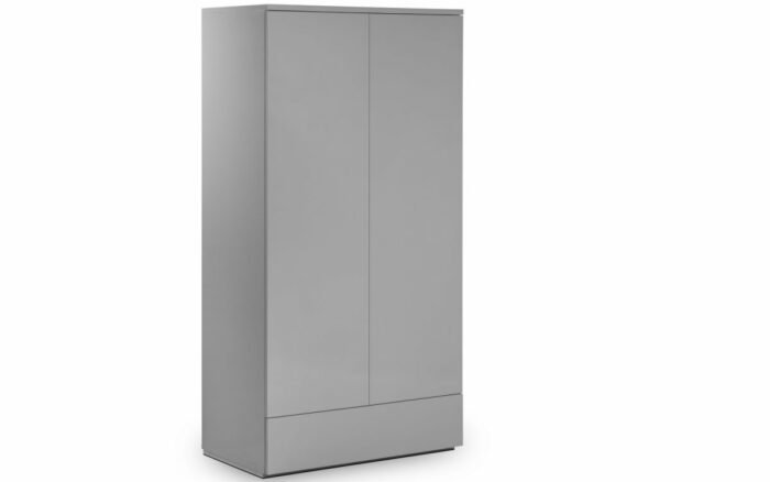 Julian Bowen Monaco 2 Door Combination Wardrobe - Grey High Gloss-0