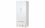 Julian Bowen Alicia 2 Door Retro Wardrobe in White & Oak-0