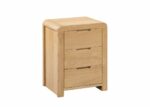 Julian Bowen Curve oak 3 Drawer Bedside-0