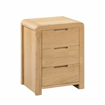 Julian Bowen Curve oak 3 Drawer Bedside-0