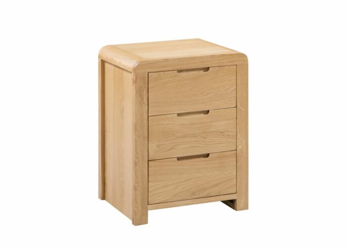 Julian Bowen Curve oak 3 Drawer Bedside-0