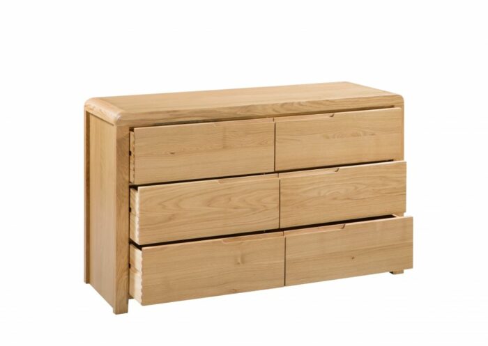 Julian Bowen Curve oak 6 Drawer Wide Chest-6360