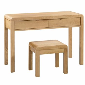 Julian Bowen Curve oak 2 Drawer Dressing Table & Stool-0