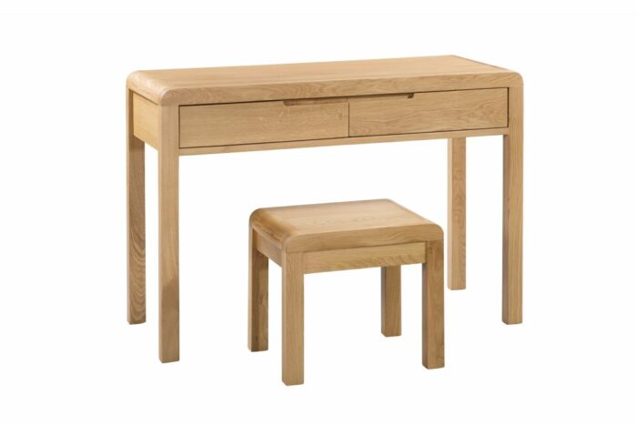 Julian Bowen Curve oak 2 Drawer Dressing Table & Stool-0