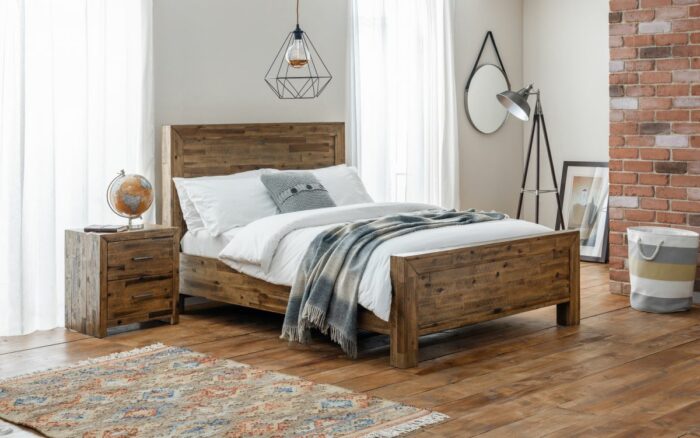 Julian Bowen wooden Hoxton Bed rustic oak -6243