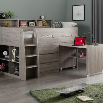 Julian Bowen wooden Jupiter Midsleeper - Grey Oak-0