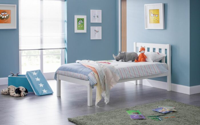 Julian Bowen Luna wooden Bed - Surf White-6200