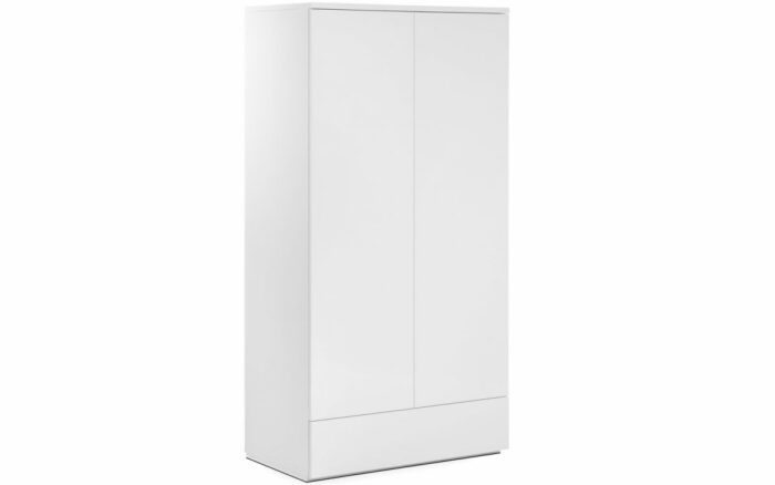 Julian Bowen Monaco 2 Door Combination Wardrobe - White High Gloss-0