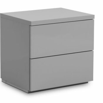 Julian Bowen Monaco 2 Drawer Bedside - Grey High Gloss-0