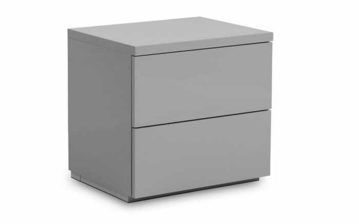 Julian Bowen Monaco 2 Drawer Bedside - Grey High Gloss-0