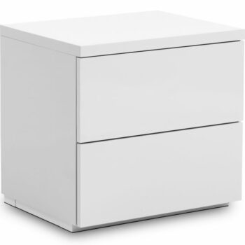 Julian Bowen Monaco 2 Drawer Bedside - White High Gloss-0