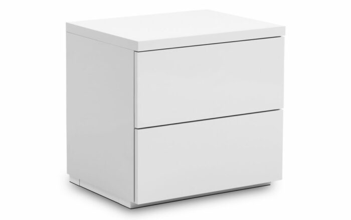 Julian Bowen Monaco 2 Drawer Bedside - White High Gloss-0