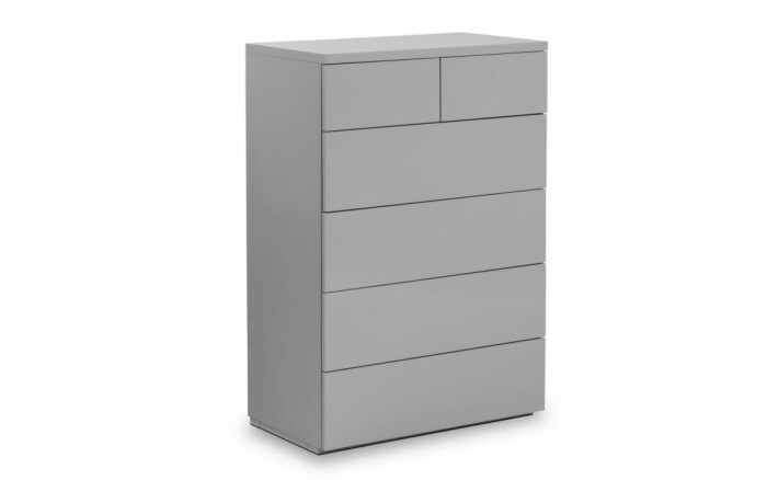Julian Bowen Monaco 4+2 Drawer Chest - Grey High Gloss-0