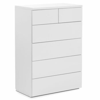 Julian Bowen Monaco 4+2 Drawer Chest - White High Gloss-0