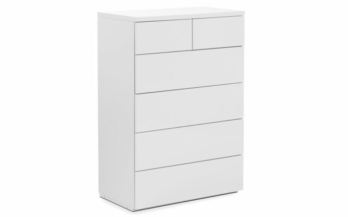Julian Bowen Monaco 4+2 Drawer Chest - White High Gloss-0