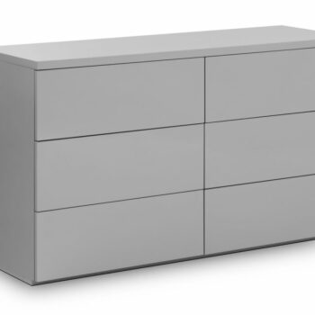 Julian Bowen Monaco 6 Drawer Wide Chest - Grey High Gloss-0