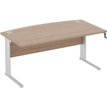 Elite Optima Plus Height Adjustable Bow Fronted Rectangular Desk -0