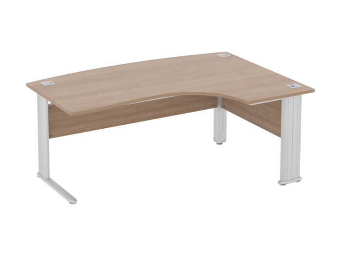 Elite Optima Plus Fixed Height Bow Fronted Crescent Workstation-0