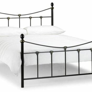 julian bowen Rebecca metal bed - Satin Black / Antique Gold-0