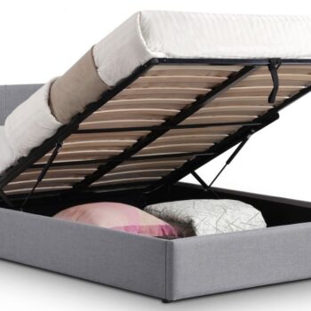 Julian Bowen fabic Rialto Lift-Up Storage Bed light grey linen-0