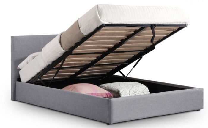 Julian Bowen fabic Rialto Lift-Up Storage Bed light grey linen-0