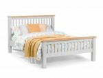 Julian bowen wooden Richmond Bed elephant grey/pale lacquered oak-0