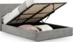 Julian Bowen fabic Shoreditch Lift-Up Storage Bed-slate velvet-0