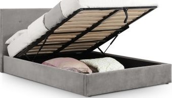 Julian Bowen fabic Shoreditch Lift-Up Storage Bed-slate velvet-0