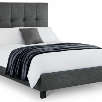 Julian Bowen fabic Sorrento High Headboard Bed-slate grey linen-0