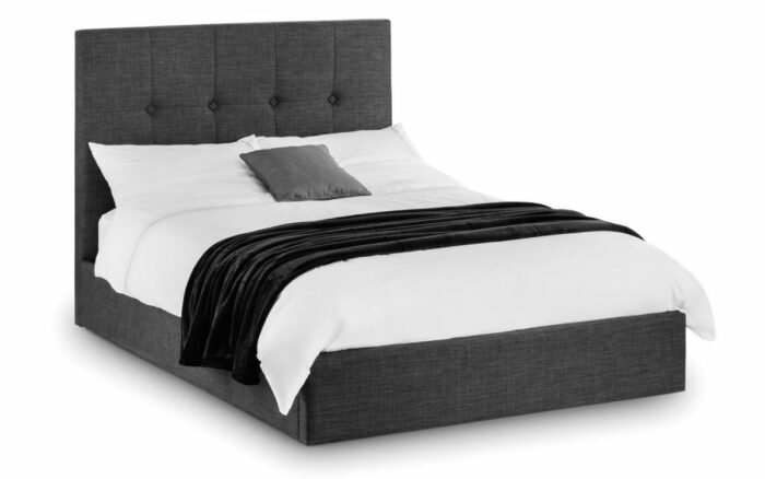 Julian Bowen fabic Sorrento Lift-up Storage Bed-slate grey linen-0