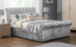 Julian Bowen fabric Verona 2 Drawer Storage Bed-silver crush-0
