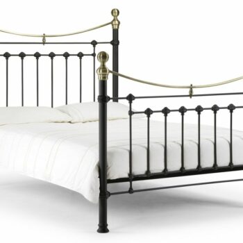 julian bowen metal Victoria Bed - Satin Black & Brass-0