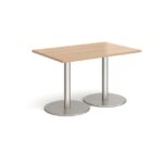 DAMS Monza rectangular dining table with flat round base 1200mm x 800mm-34829