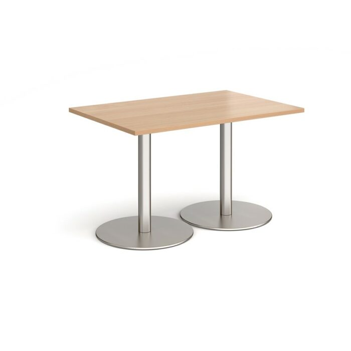 DAMS Monza rectangular dining table with flat round base 1200mm x 800mm-34829