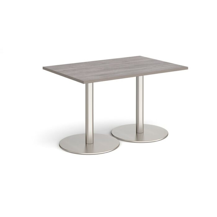DAMS Monza rectangular dining table with flat round base 1200mm x 800mm-34824